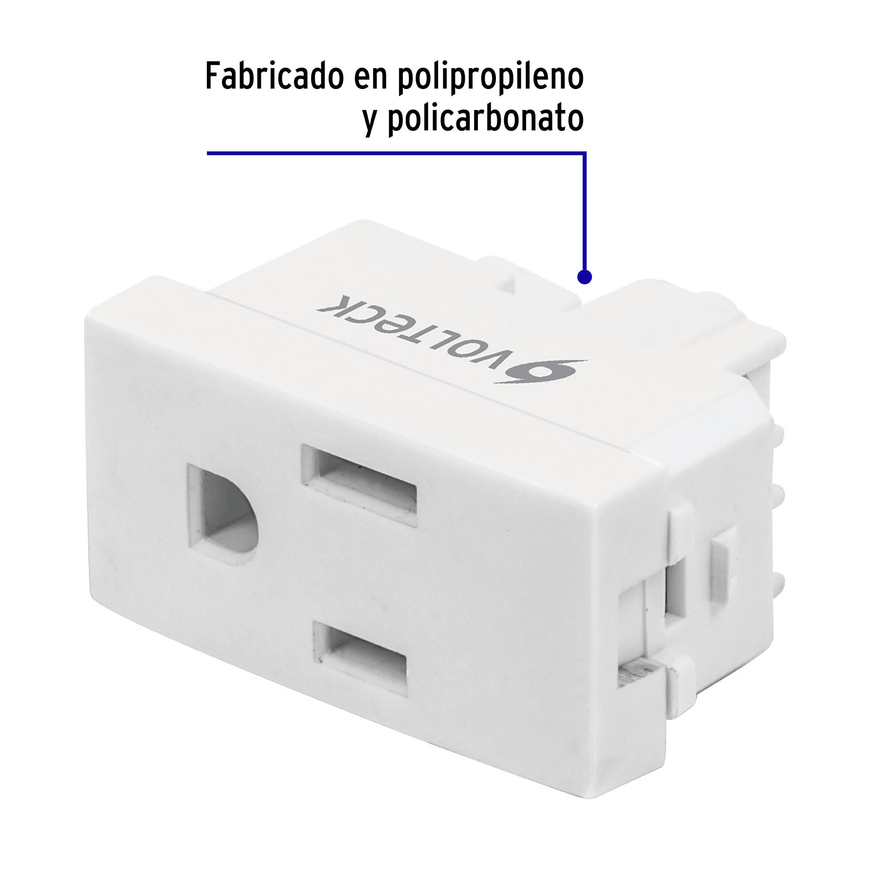 Contacto sencillo, 2 polos + tierra, línea Oslo, blanco | COA-OB | 48317