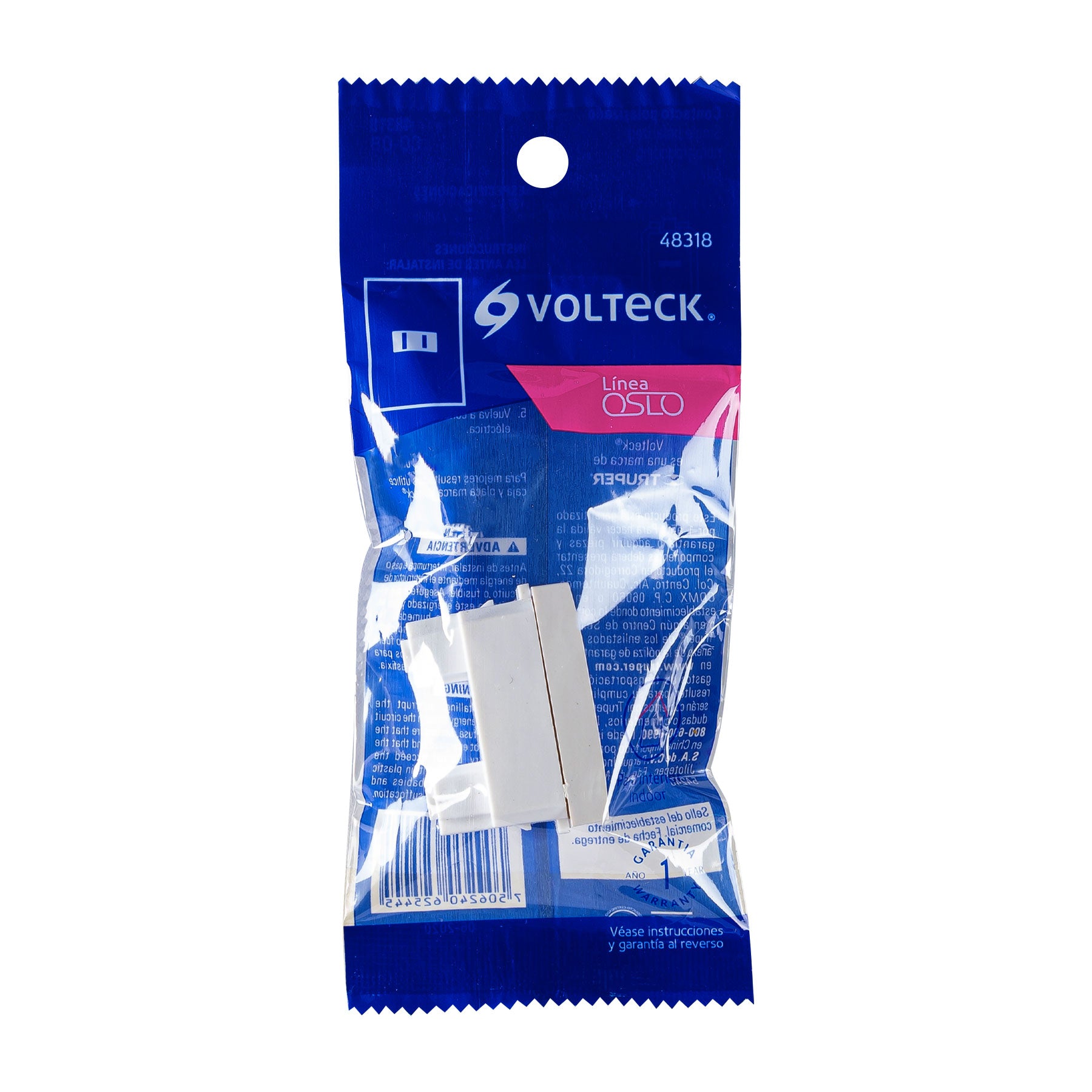 Contacto sencillo, sin tierra, línea Oslo, color blanco | CO-OB | 48318