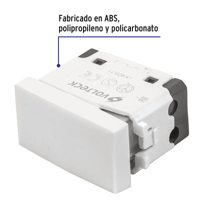 Interruptor sencillo, línea Oslo, color blanco, Volteck | APSE-OB | 48322