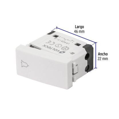 Interruptor para timbre, línea Oslo, color blanco, Volteck | APTI-OB | 48323