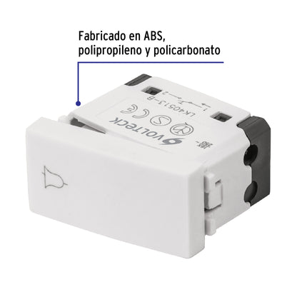 Interruptor para timbre, línea Oslo, color blanco, Volteck | APTI-OB | 48323