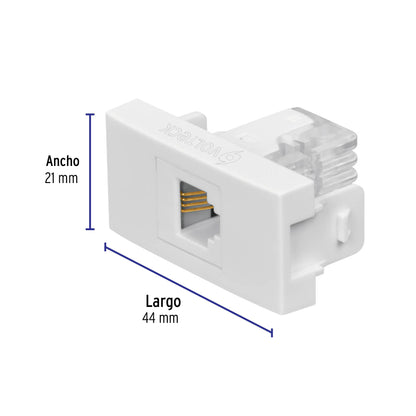Toma de teléfono, línea Oslo, color blanco, Volteck | TE-OB | 48327