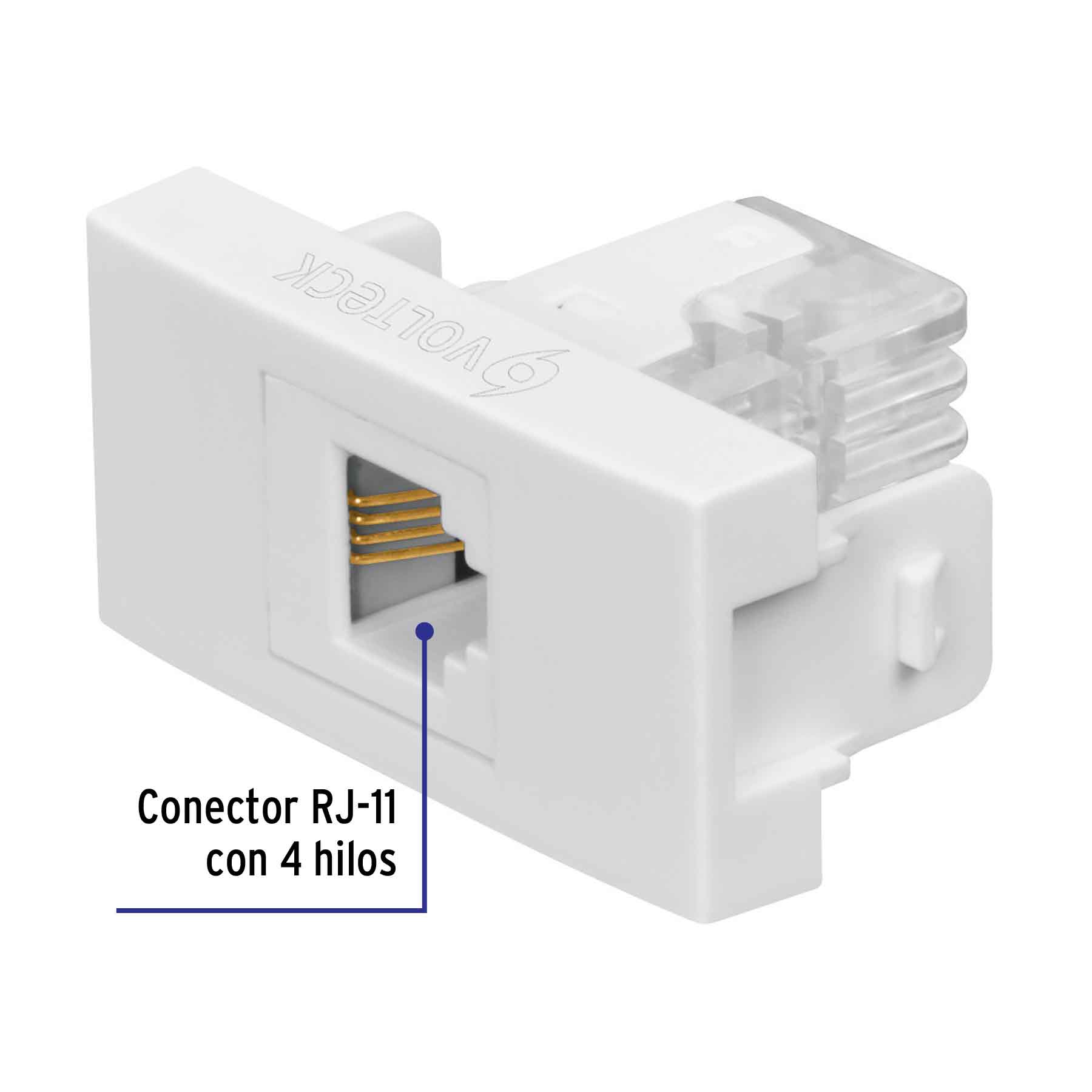 Toma de teléfono, línea Oslo, color blanco, Volteck | TE-OB | 48327