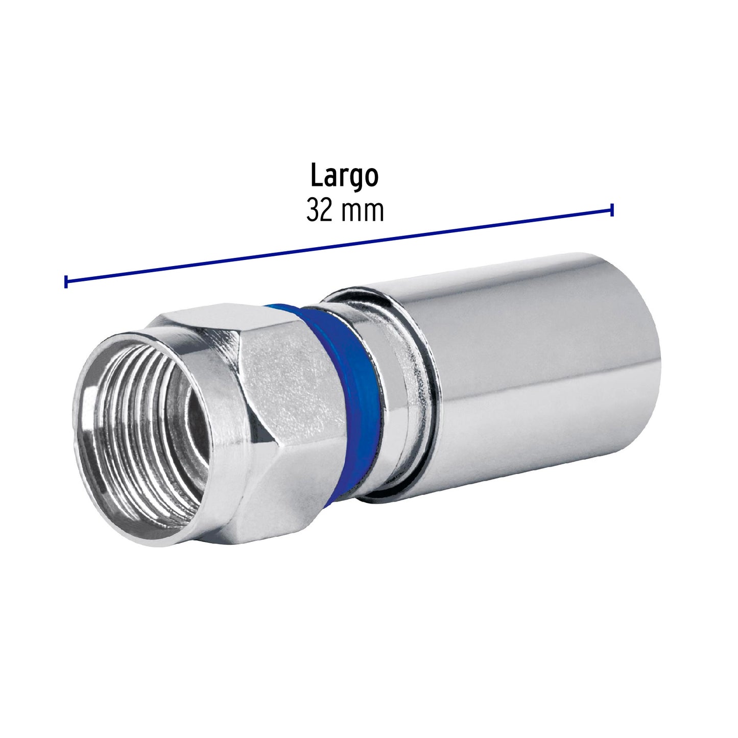 Bolsa con 2 conectores coaxiales RG 6 de compresión, Volteck | COCO-6RI | 48328