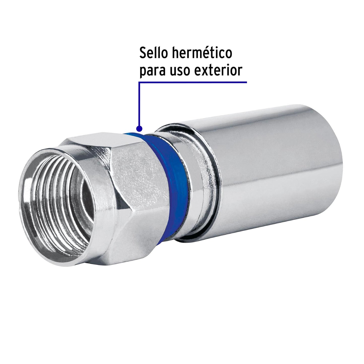 Bolsa con 2 conectores coaxiales RG 6 de compresión, Volteck | COCO-6RI | 48328