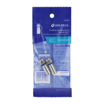 Bolsa con 2 conectores coaxiales RG 6 de compresión, Volteck | COCO-6RI | 48328