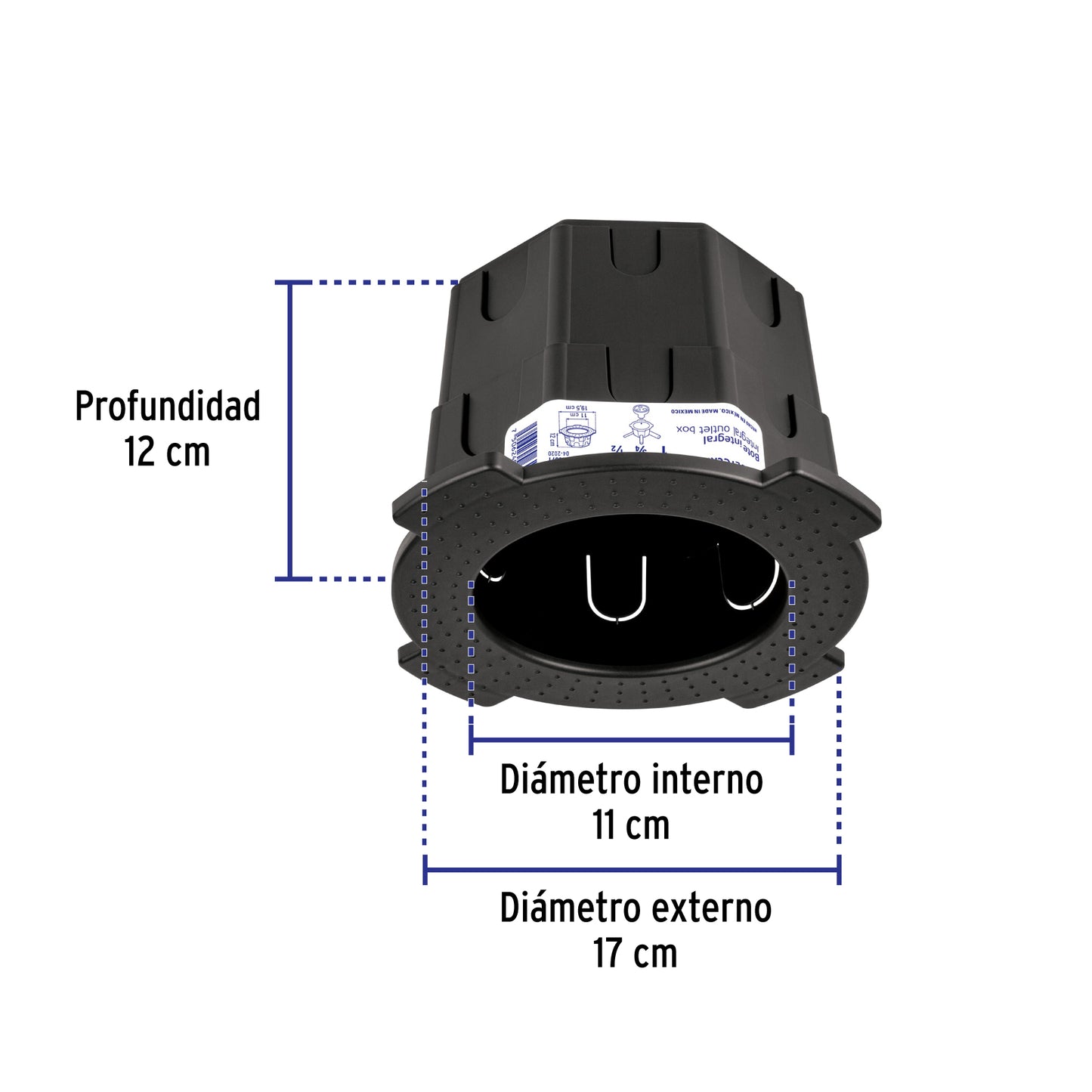 Bote integral de 12 cm, aro interno de 11 cm, Volteck | BOIN-1211 | 48371