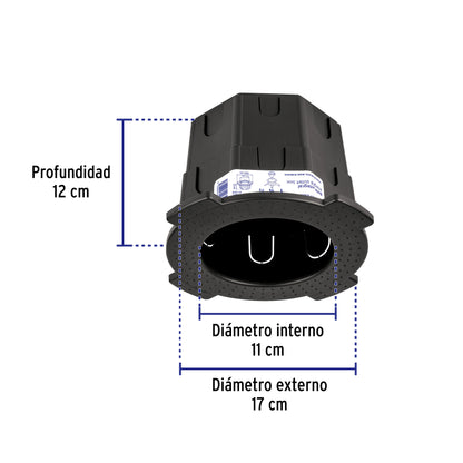 Bote integral de 12 cm, aro interno de 11 cm, Volteck | BOIN-1211 | 48371