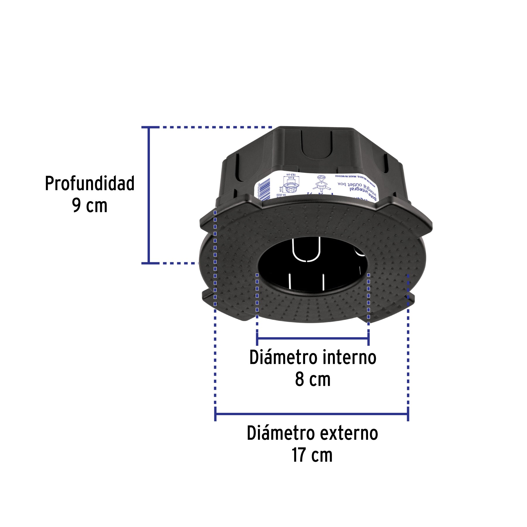Bote integral de 8 cm, aro interno de 8 cm, Volteck | BOIN-808 | 48372