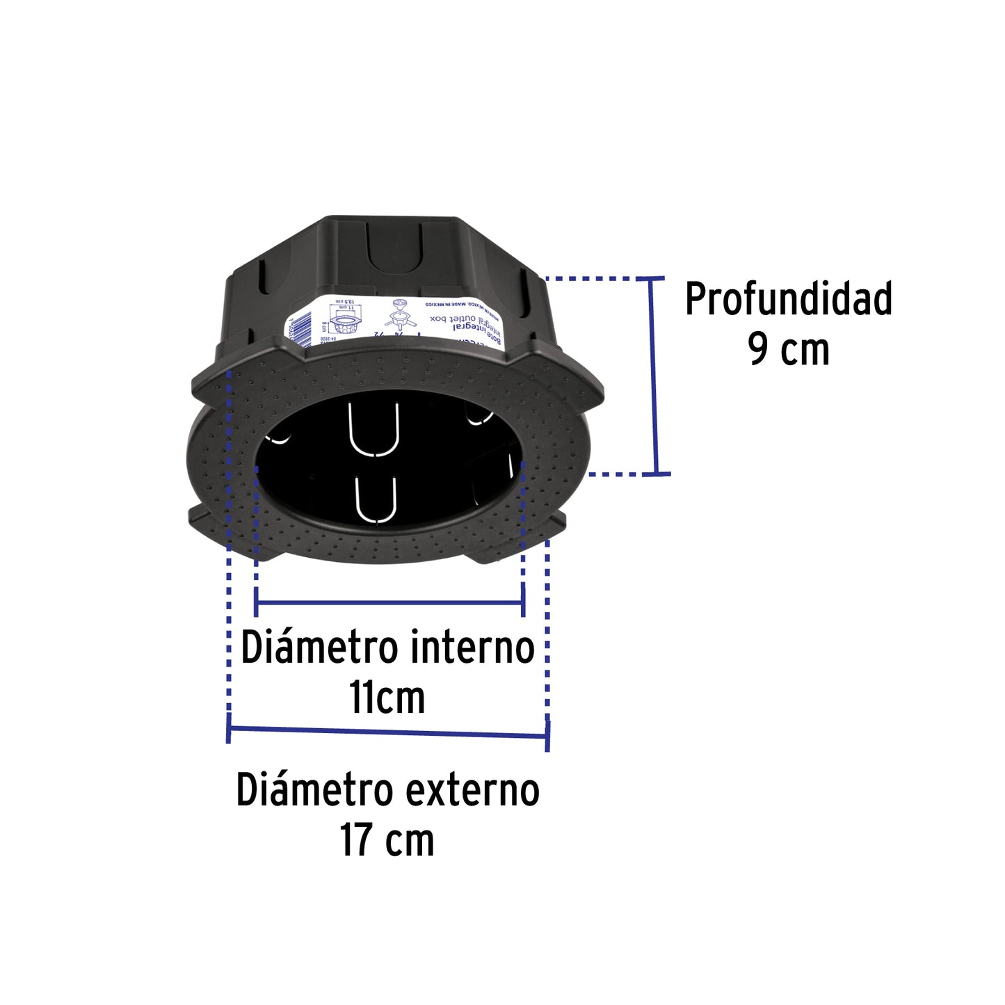 Bote integral de 8 cm, aro interno de 11 cm, Volteck | BOIN-811 | 48373