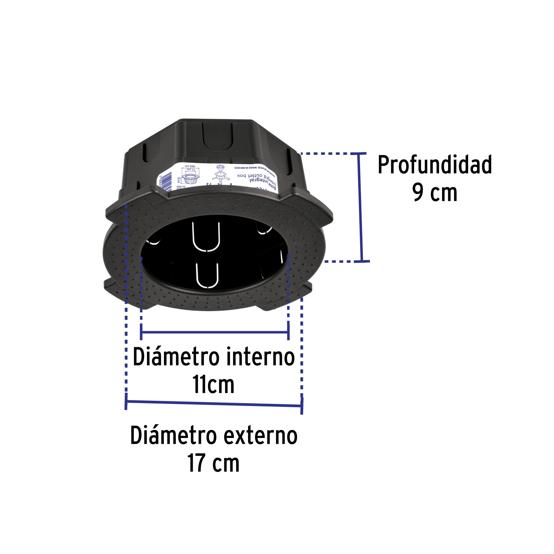 Bote integral de 8 cm, aro interno de 11 cm, Volteck | BOIN-811 | 48373