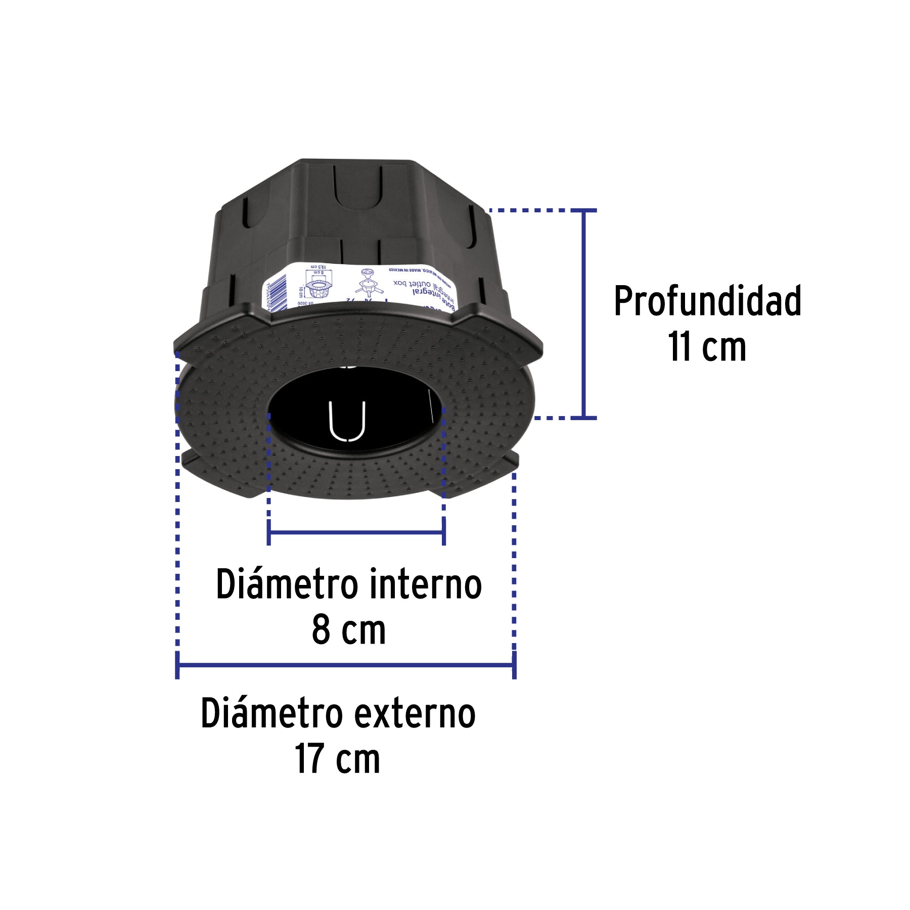 Bote integral de 10 cm, aro interno de 8 cm, Volteck | BOIN-1008 | 48374
