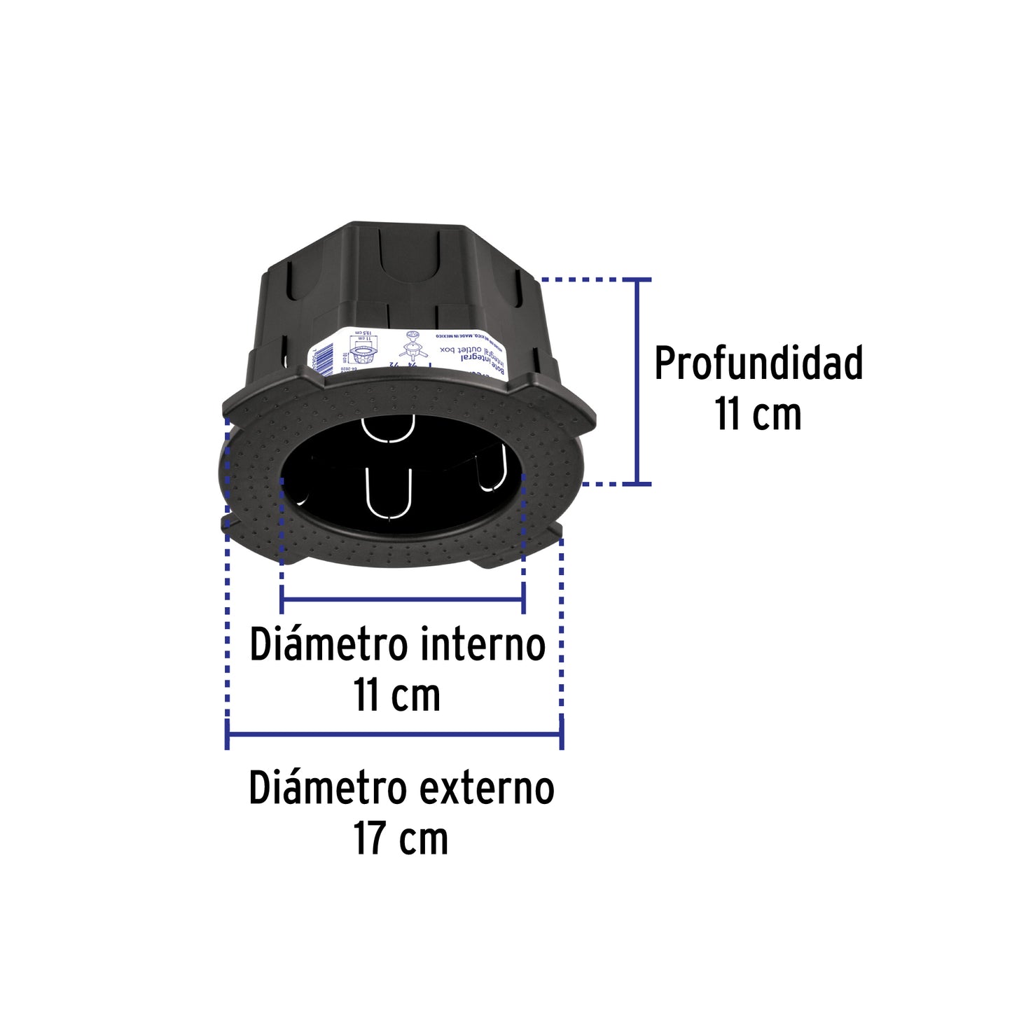 Bote integral de 10 cm, aro interno de 11 cm, Volteck | BOIN-1011 | 48375