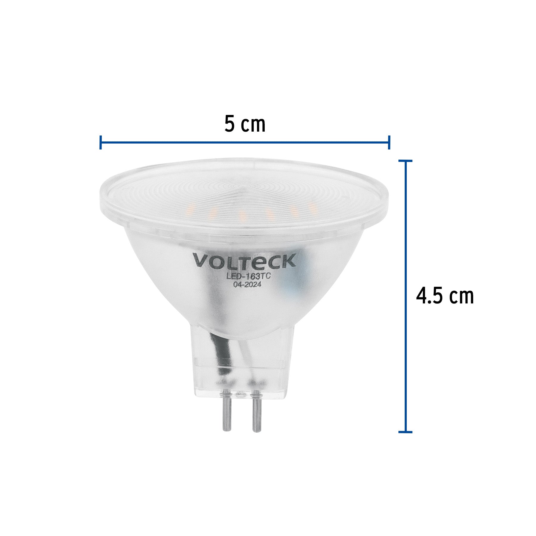 Lámpara trans. de LED 3W MR16 base GU5.3 luz cálida, blíster | LED-163TC | 48403