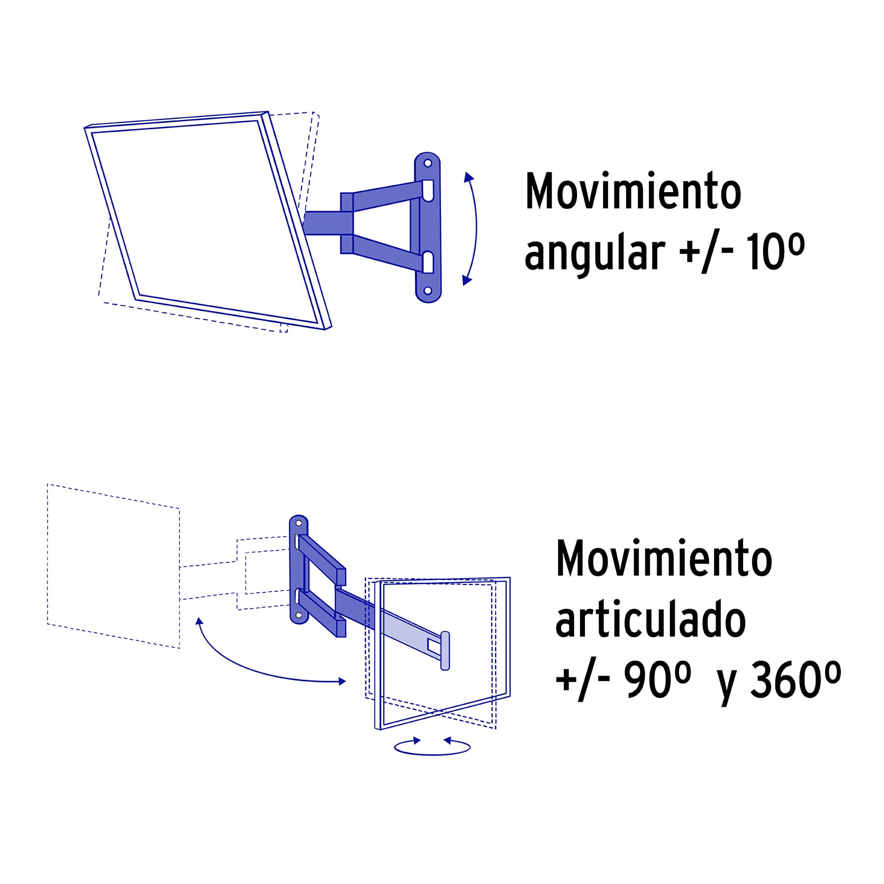 Soporte para pantallas 14' a 40' mov. angular y articulado | TVSM-40 | 48428