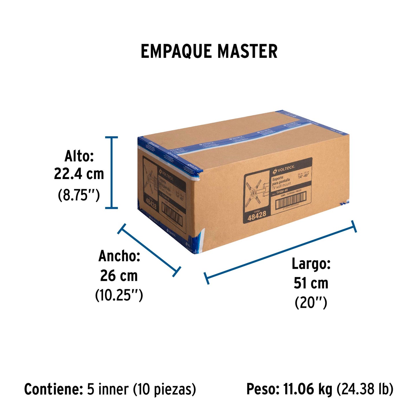 Soporte para pantallas 14' a 40' mov. angular y articulado | TVSM-40 | 48428