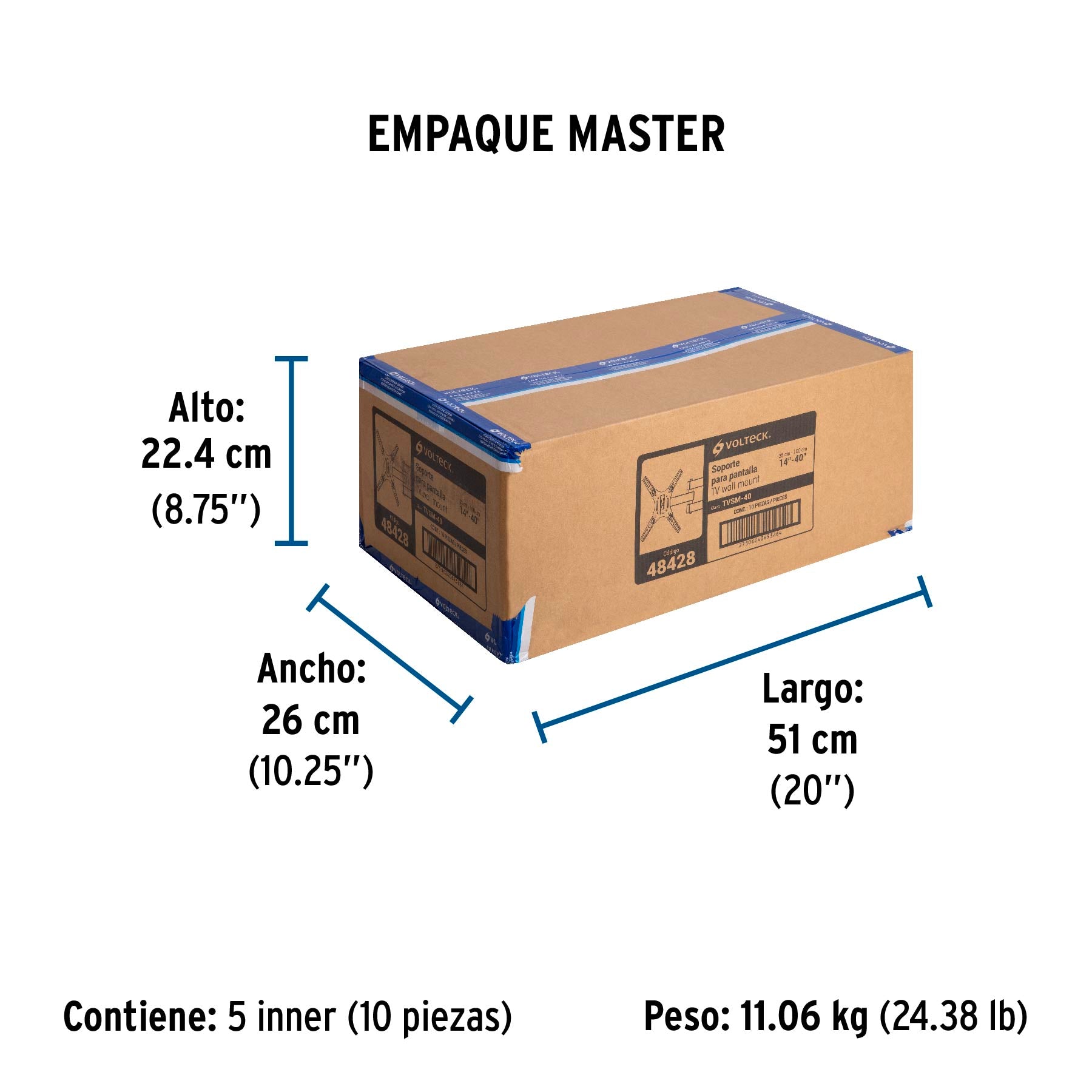 Soporte para pantallas 14' a 40' mov. angular y articulado | TVSM-40 | 48428