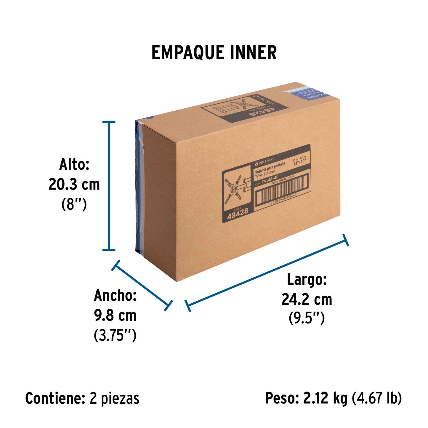 Soporte para pantallas 14' a 40' mov. angular y articulado | TVSM-40 | 48428