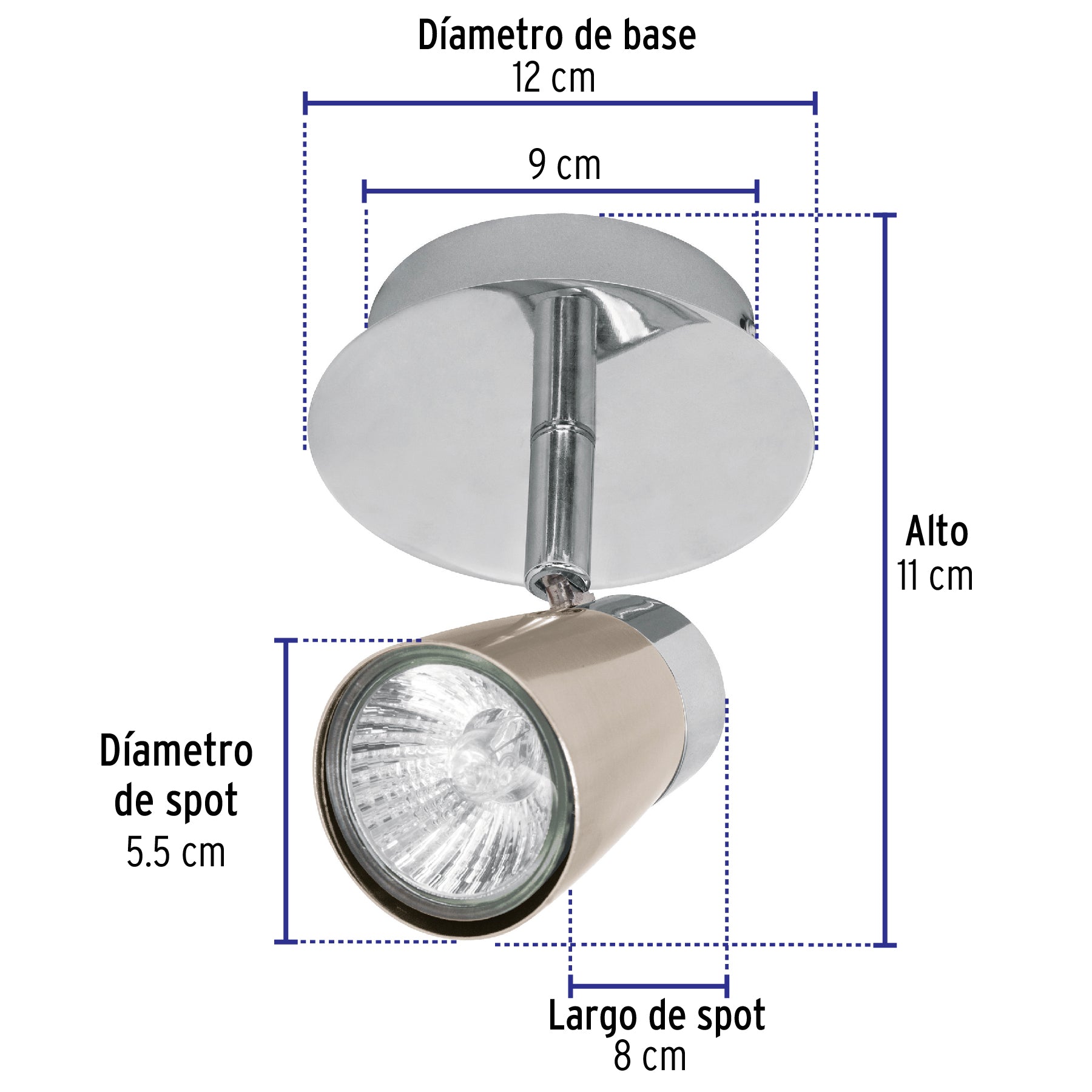 Luminario de sobreponer con 1 spot base GU10, Volteck | SOB-301S | 48432