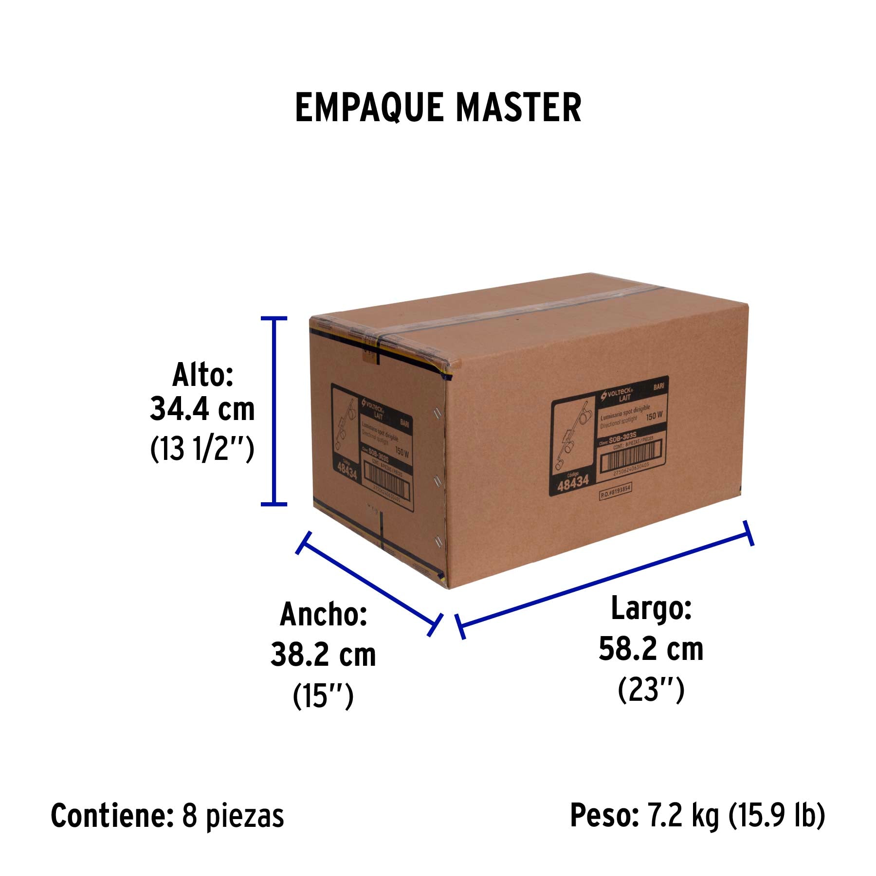 Luminario de sobreponer con 3 spots base GU10, Volteck | SOB-303S | 48434
