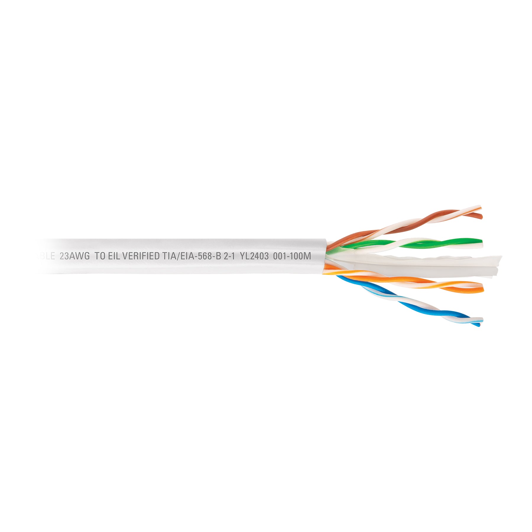 Metro de cable UTP CAT6, Bobina de 100m, blanco, VOLTECK | CBR-61B | 48449