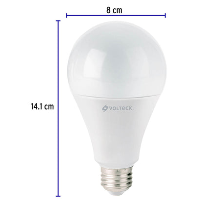 Lámpara LED A25 18 W (equiv. 125 W) luz cálida, caja Volteck | LED-125C | 48459