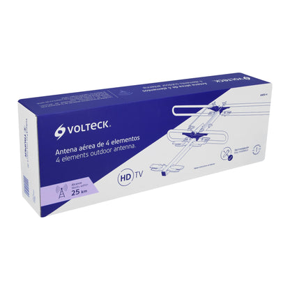 Antena aérea para TV HD, 4 elementos, Volteck | ANDO-4 | 48470