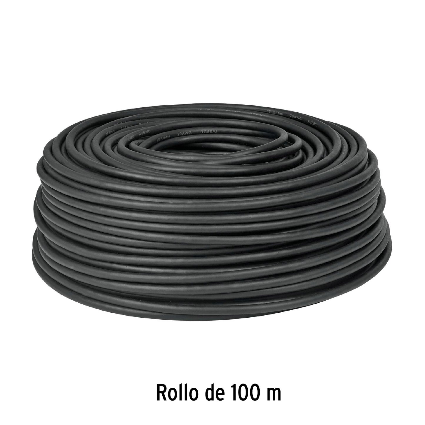 Metro de cable coaxial RG6 en rollo de 100 m, Volteck | CABCO-6 | 48474