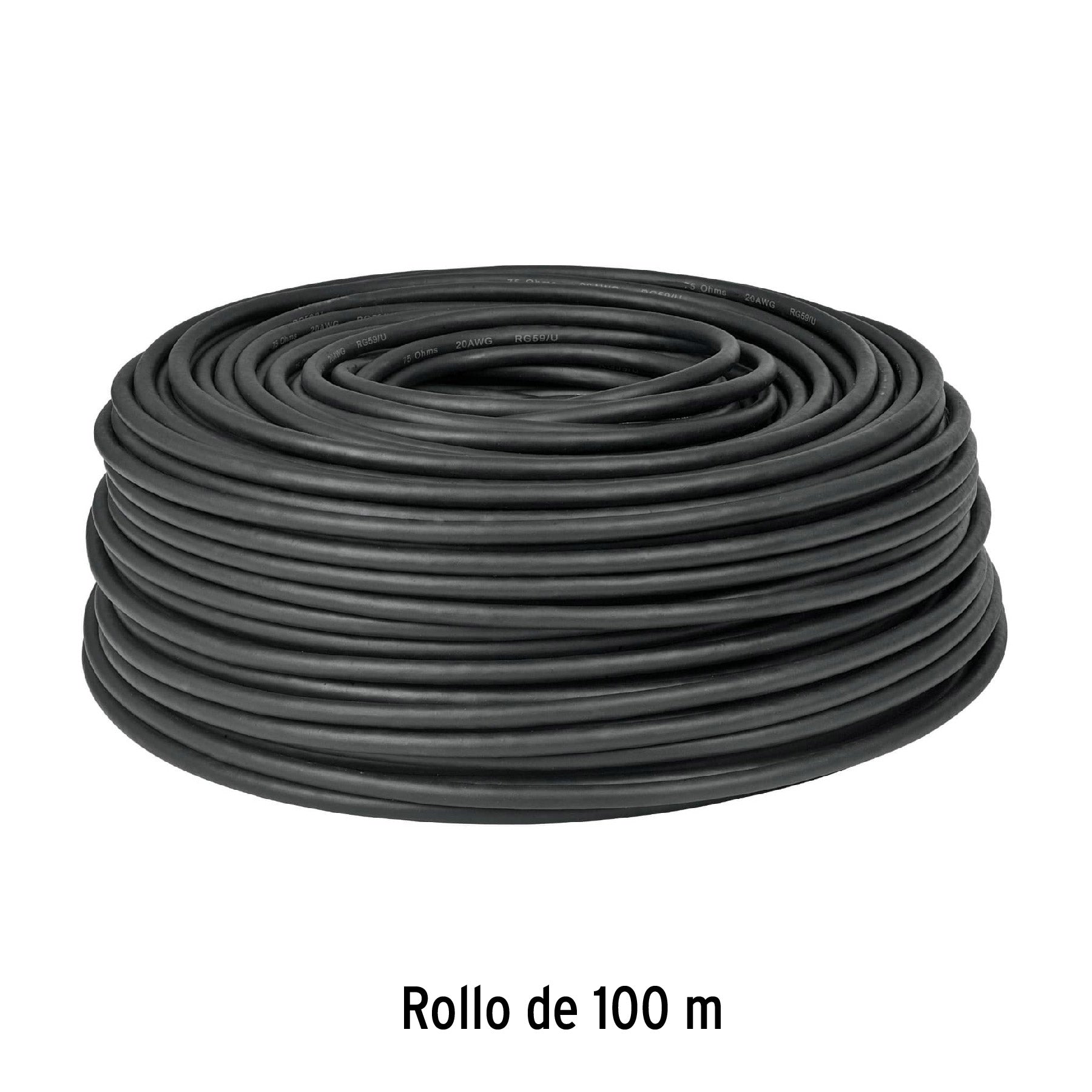 Metro de cable coaxial RG6 en rollo de 100 m, Volteck | CABCO-6 | 48474