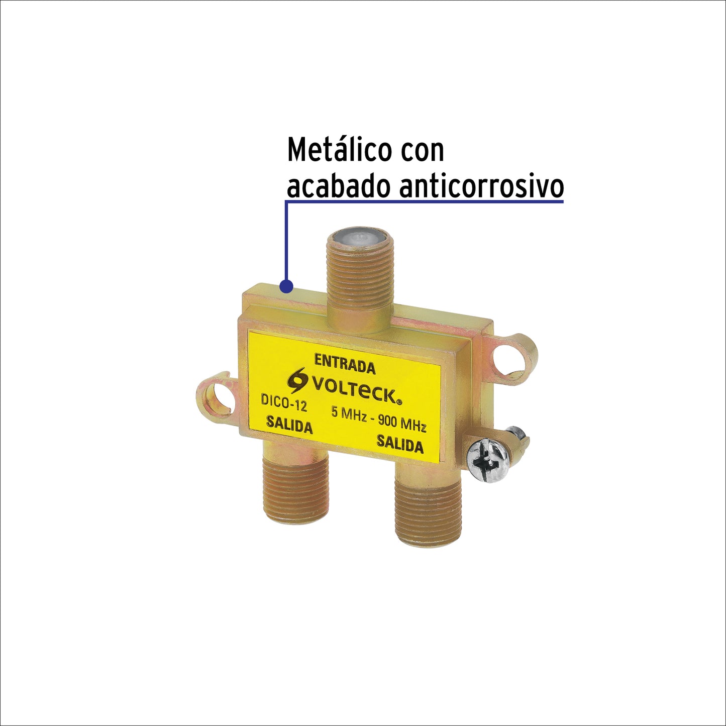 Divisor coaxial de 1 entrada y 2 salidas, Volteck | DICO-12 | 48475