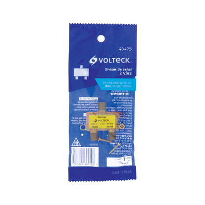 Divisor coaxial de 1 entrada y 2 salidas, Volteck | DICO-12 | 48475