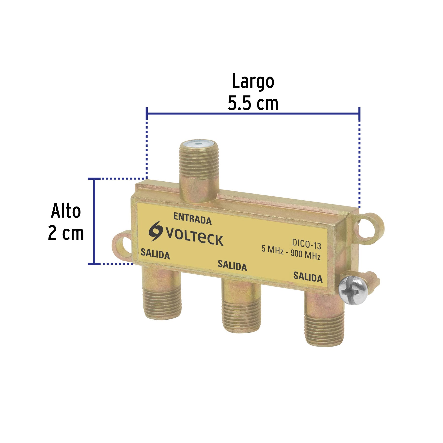 Divisor coaxial de 1 entrada y 3 salidas, Volteck | DICO-13 | 48476