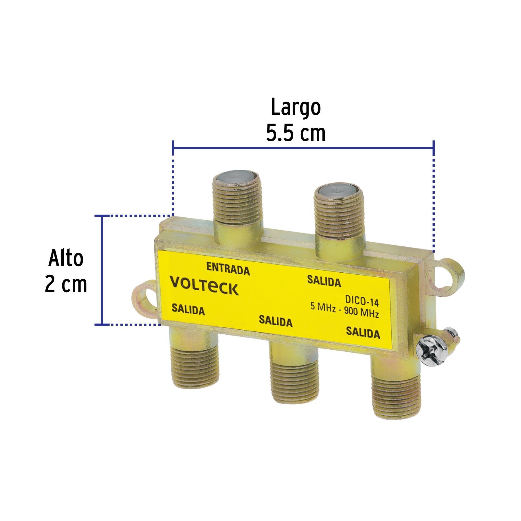 Divisor coaxial de 1 entrada y 4 salidas, Volteck | DICO-14 | 48477
