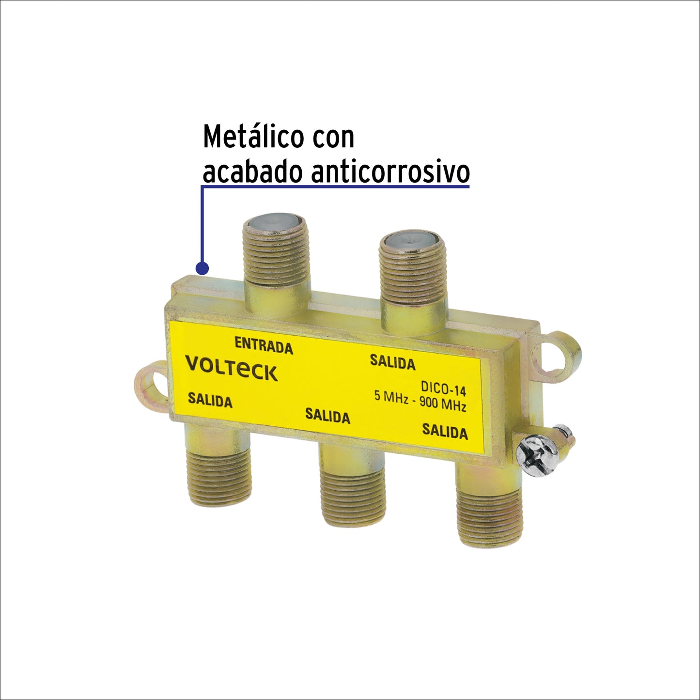 Divisor coaxial de 1 entrada y 4 salidas, Volteck | DICO-14 | 48477