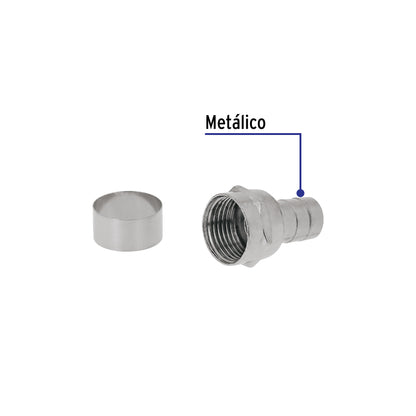 Bolsa con 4 conectores coaxiales RG 59 tipo campana, Volteck | COCO-59C | 48479