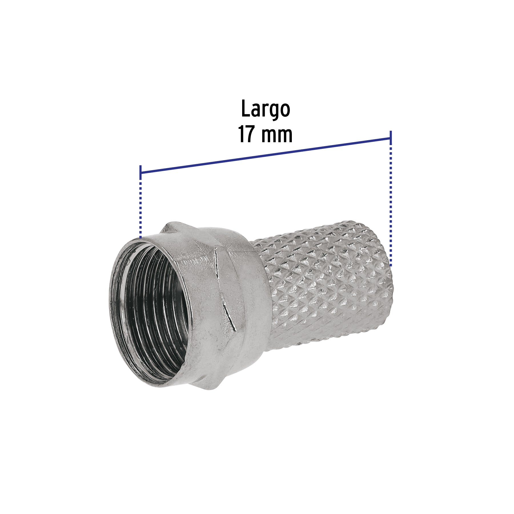 Bolsa con 4 conectores coaxiales RG 6 de enroscar, Volteck | COCO-6R | 48482