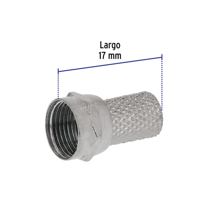 Bolsa con 4 conectores coaxiales RG 6 de enroscar, Volteck | COCO-6R | 48482