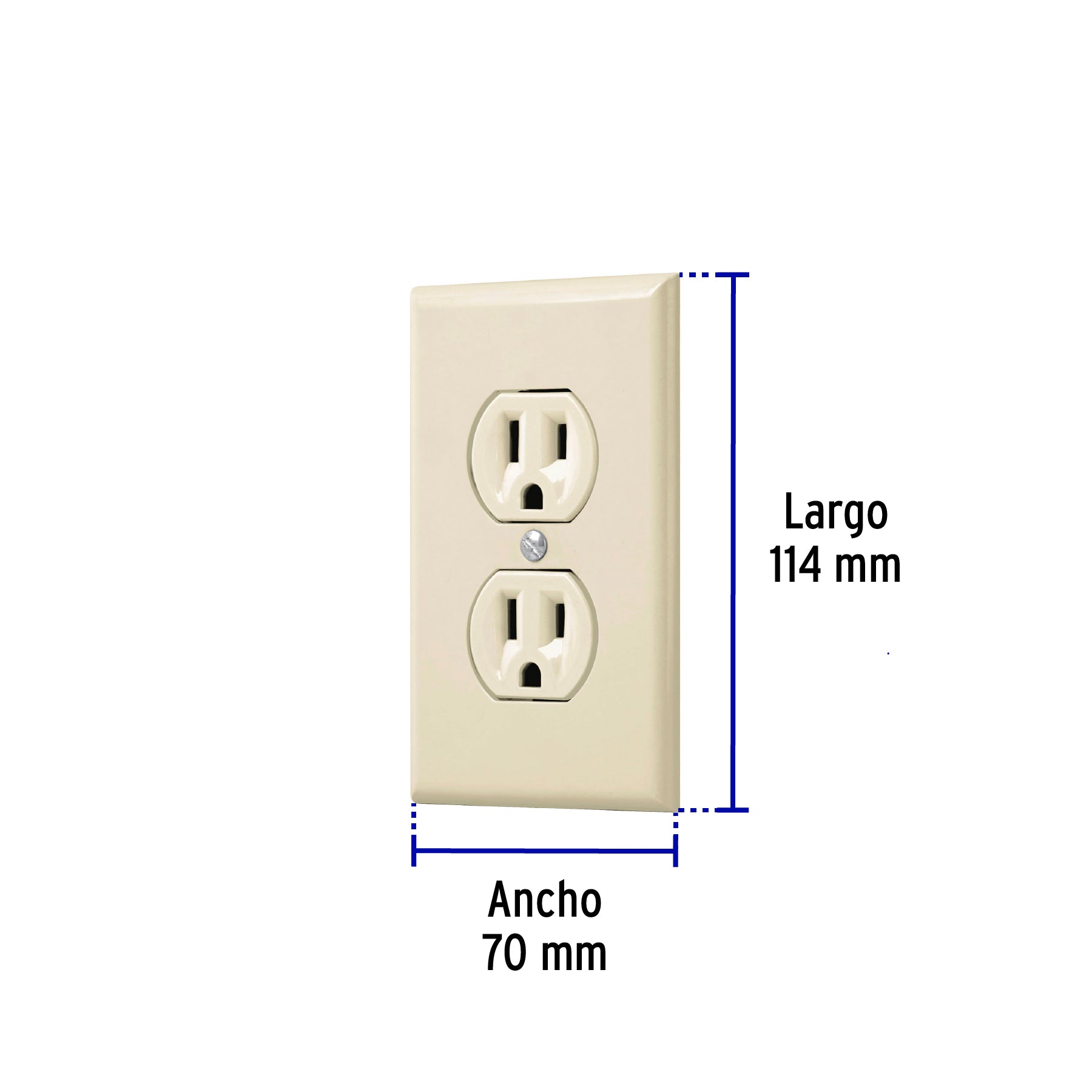 Placa armada 2 contactos polarizados, línea Standard, marfil | PA-CODO-S | 48488
