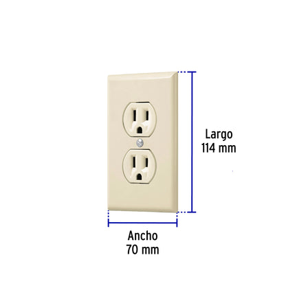 Placa armada 2 contactos polarizados, línea Standard, marfil | PA-CODO-S | 48488