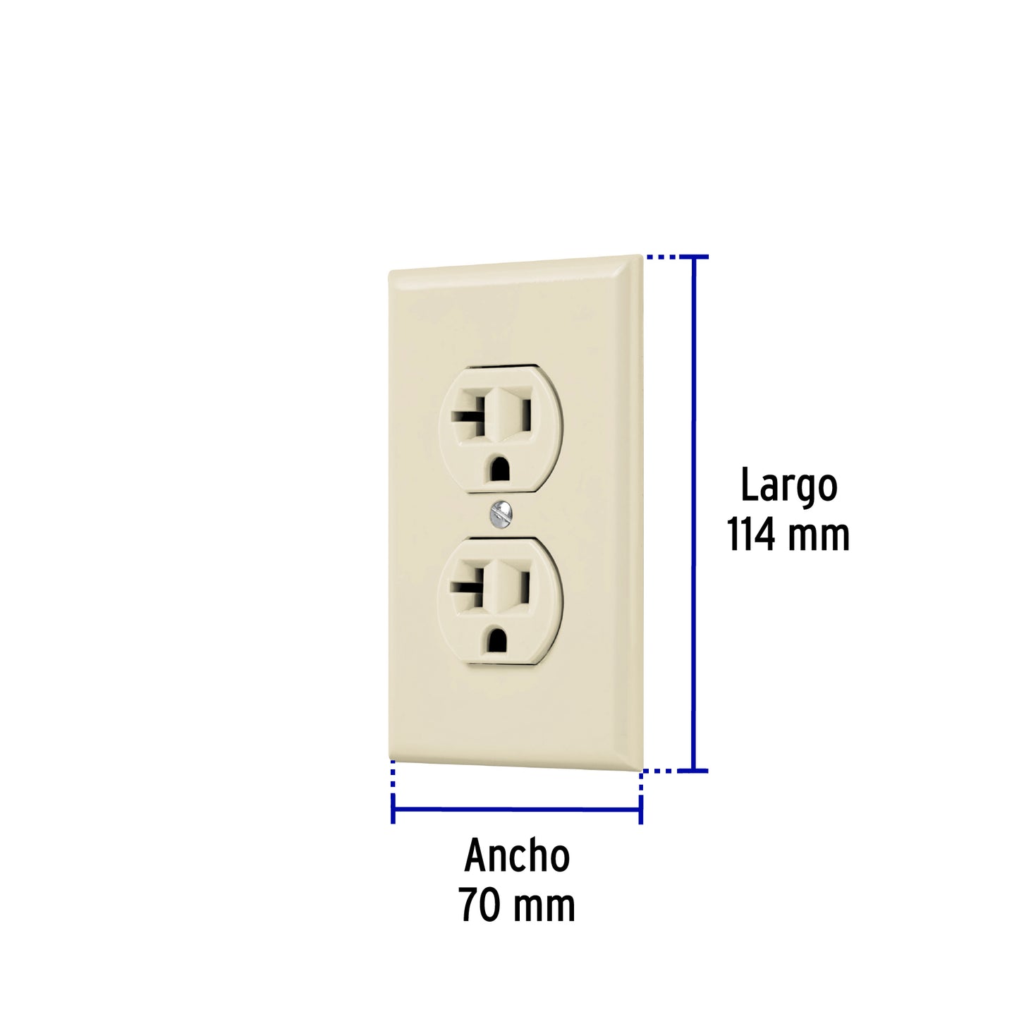 Placa armada contacto dúplex,2 polos, línea Standard, marfil | PA-CODO-MS | 48490