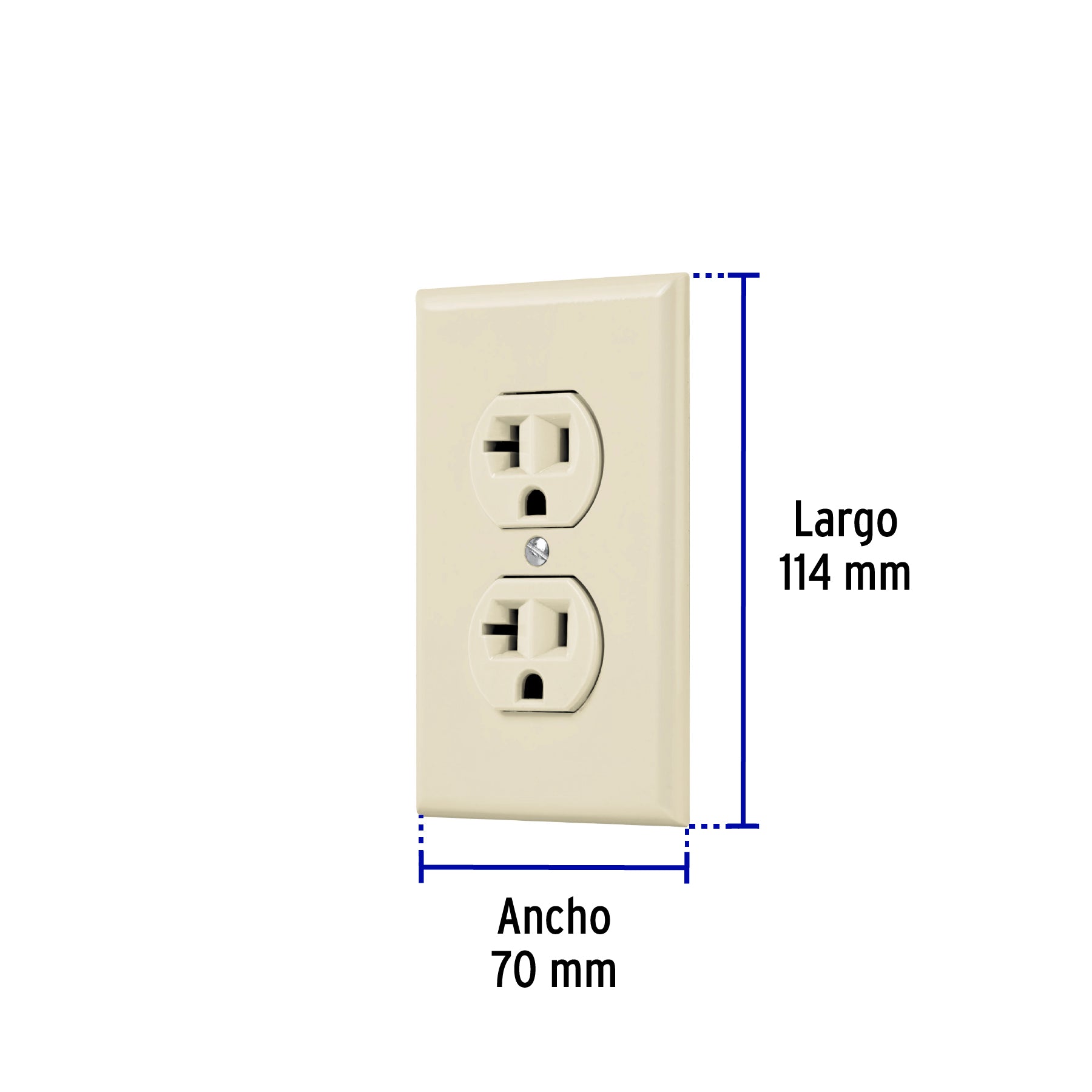 Placa armada contacto dúplex,2 polos, línea Standard, marfil | PA-CODO-MS | 48490