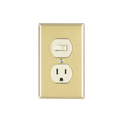 Placa armada interruptor y contacto, línea Standard,aluminio | PA-COAP-SA | 48495