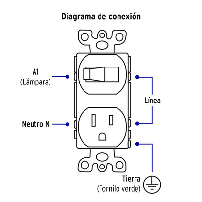 Placa armada interruptor y contacto, línea Standard,aluminio | PA-COAP-SA | 48495