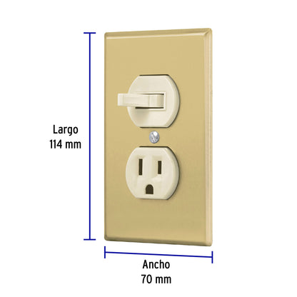 Placa armada interruptor y contacto, línea Standard,aluminio | PA-COAP-SA | 48495