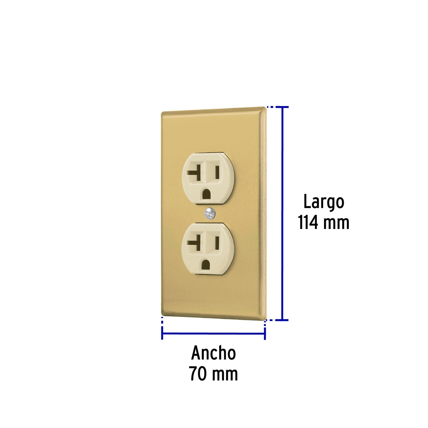 Placa armada contacto dúplex,2 polos,línea Standard,aluminio | PA-CODO-MSA | 48496