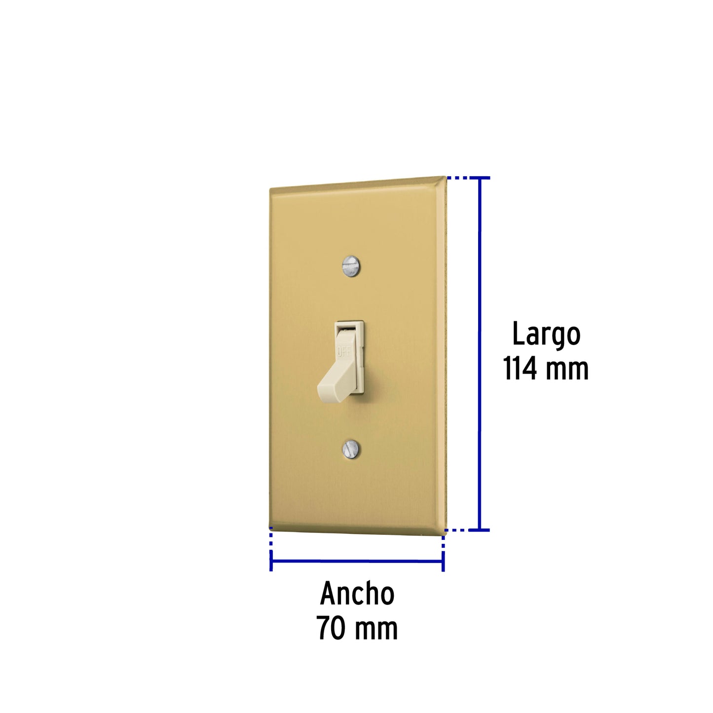 Placa armada interruptor sencillo, línea Standard, aluminio | PA-APSE-SA | 48497