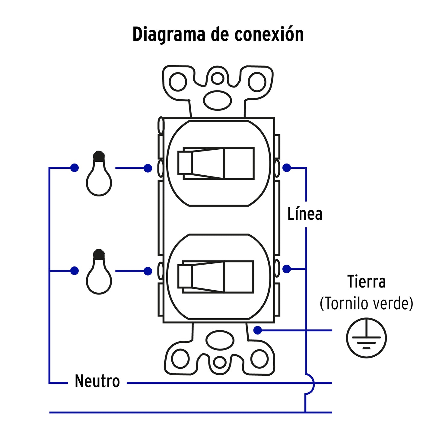 Placa armada 2 interruptor sencillo, línea Standard,aluminio | PA-APDO-SA | 48498