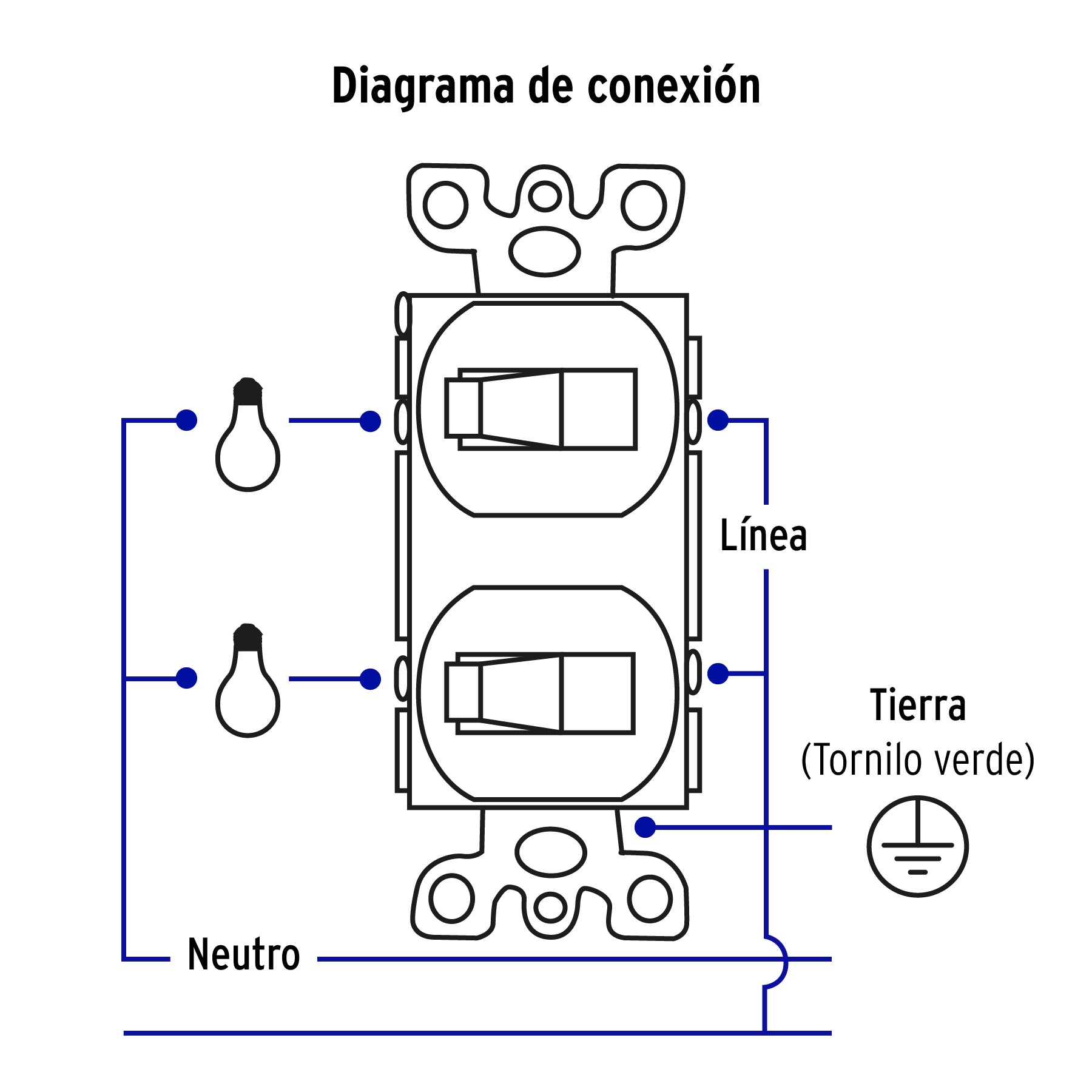 Placa armada 2 interruptor sencillo, línea Standard,aluminio | PA-APDO-SA | 48498