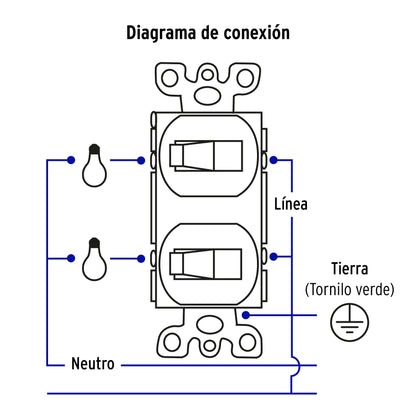 Placa armada 2 interruptor sencillo, línea Standard,aluminio | PA-APDO-SA | 48498