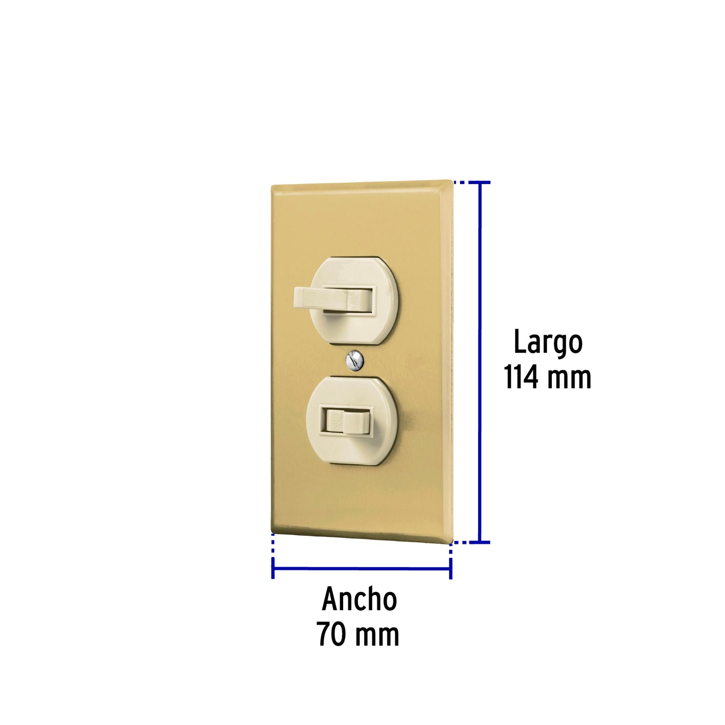 Placa armada 2 interruptor sencillo, línea Standard,aluminio | PA-APDO-SA | 48498